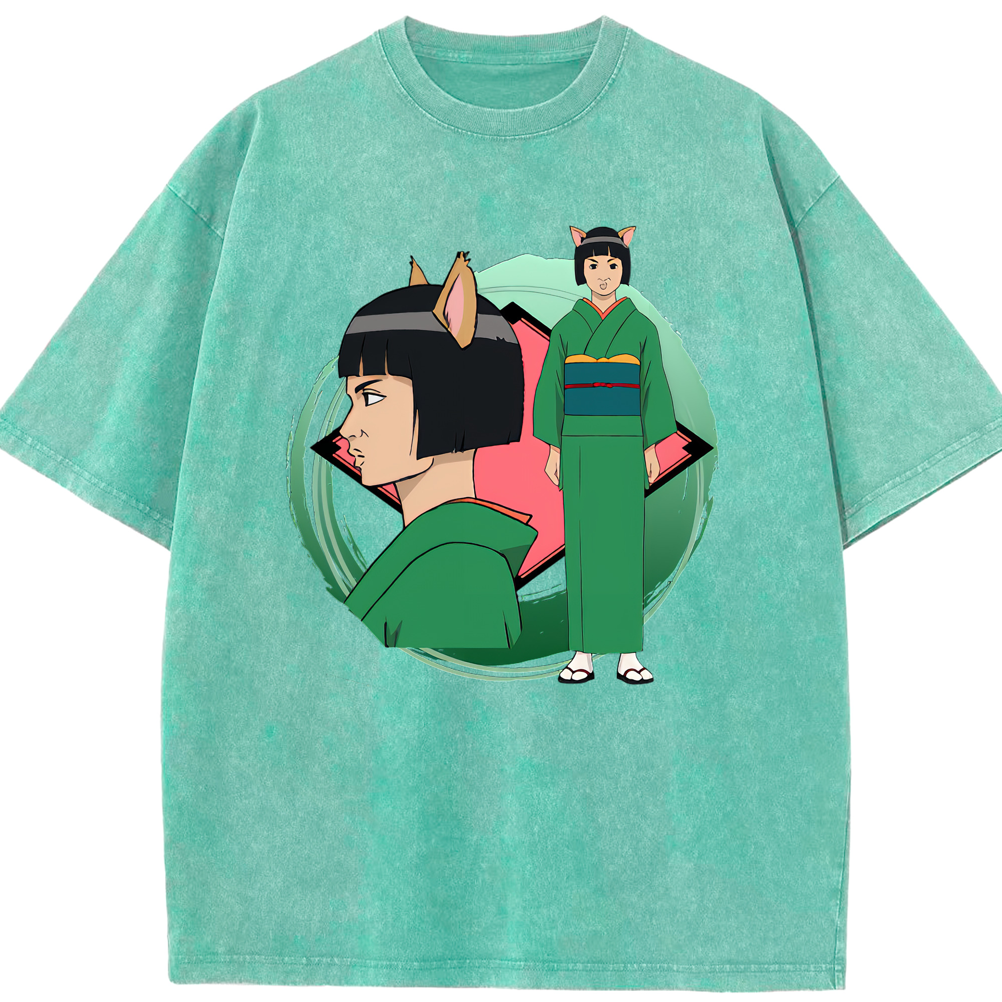 （画像用） ぎんたま 坂田銀時（さかたぎんとき） 神楽 志村新八（しむら しんぱち） GINTAMA Sakata Gintoki Kagura Shimura Shinpachi 綿100% ヴィンテージ風 半袖Tシャツ（フロントプリント）